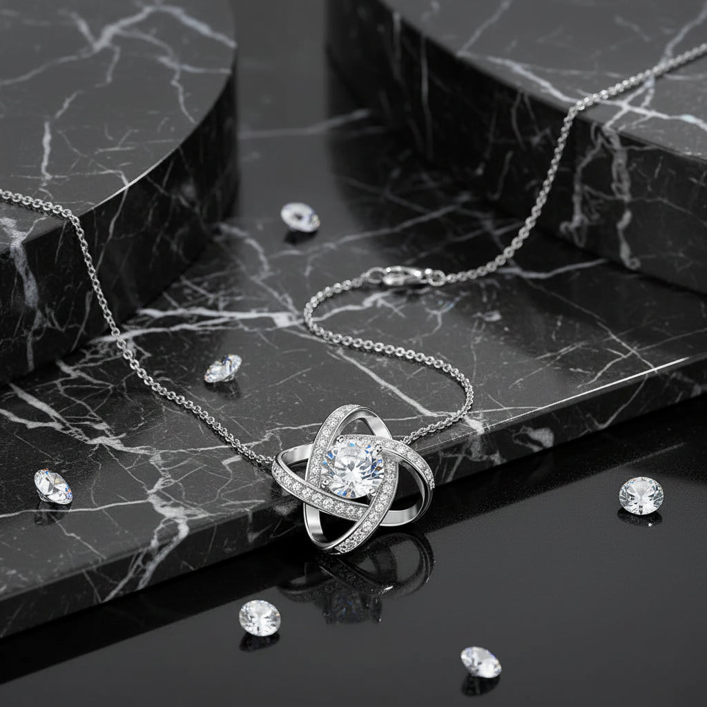 Sterling Silver Pendant Necklace for Women Moissanite Jewelry