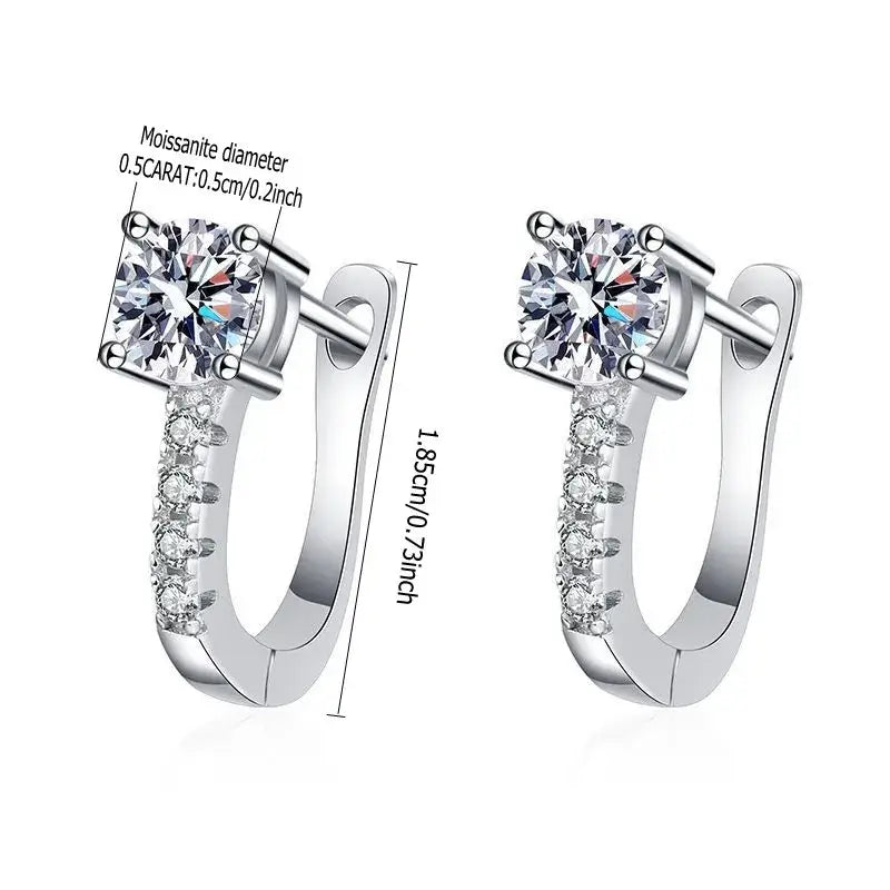 Sterling silver moissanite stud earrings Breasted Stud Earrings