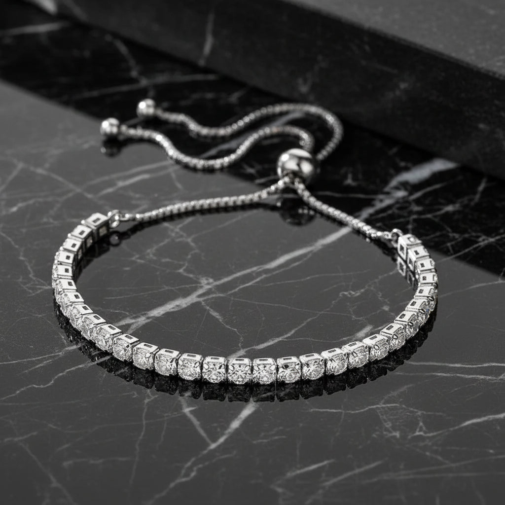 Sterling silver moissanite tennis bracelet Brilliant Cut 925 Sterling
