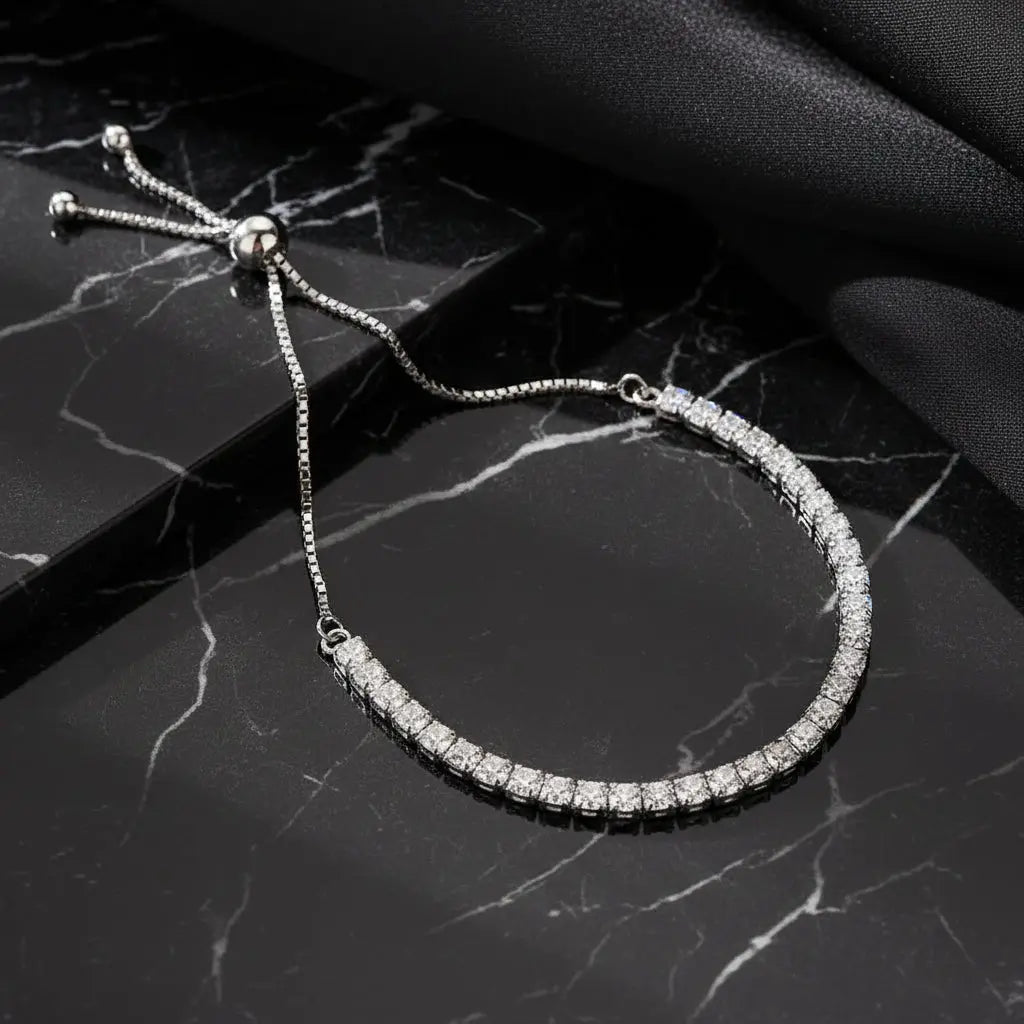 Sterling silver moissanite tennis bracelet Brilliant Cut 925 Sterling Hadi Craft - Dsers