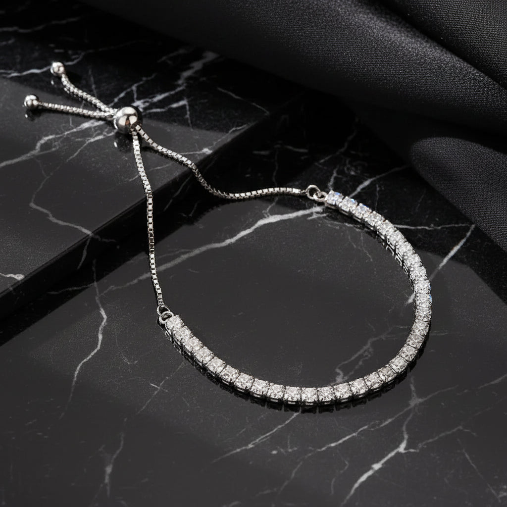 Sterling silver moissanite tennis bracelet Brilliant Cut 925 Sterling