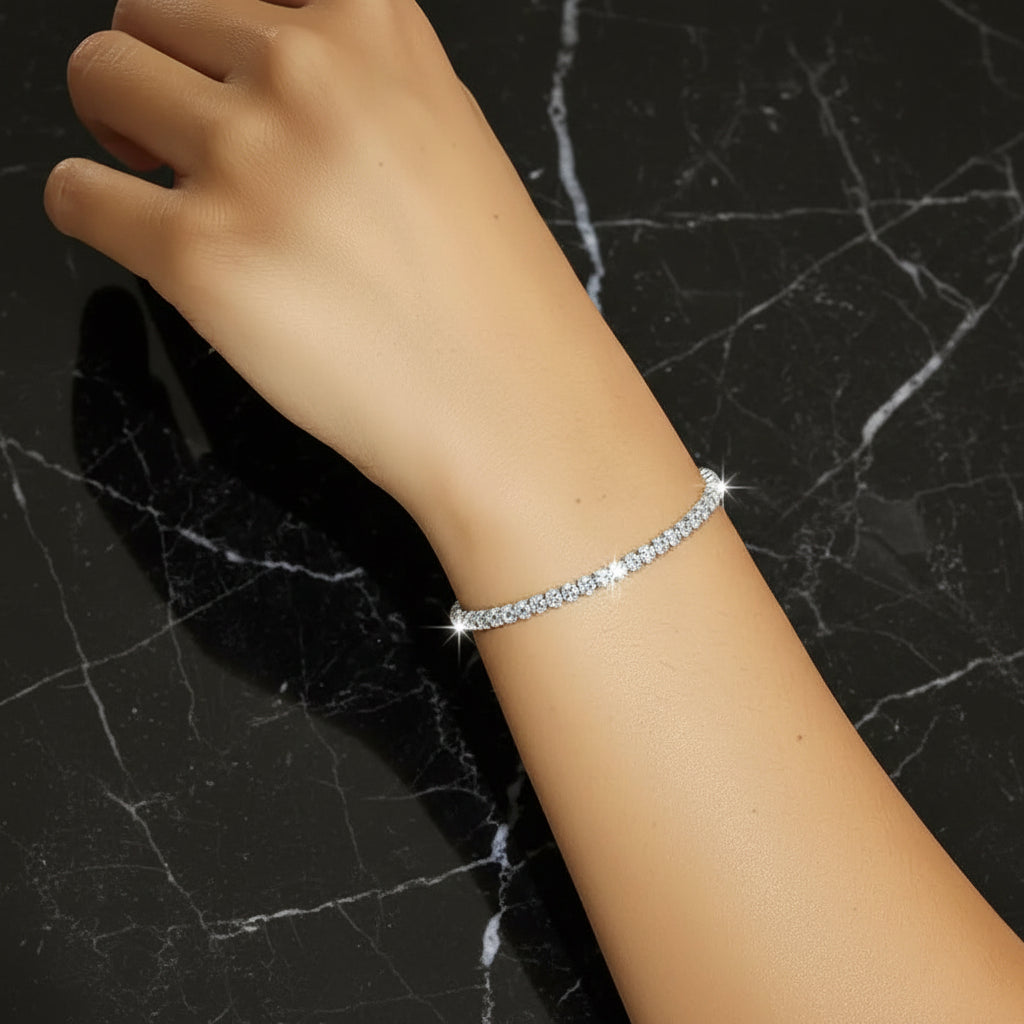 Sterling silver moissanite tennis bracelet Brilliant Cut 925 Sterling