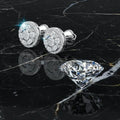 Women's sterling silver moissanite stud earrings 925 Sterling Silver Hadi Craft - Dsers