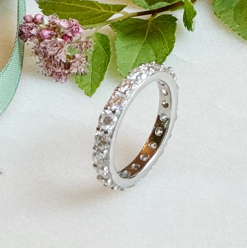 In A Row Moissanite Band Ring