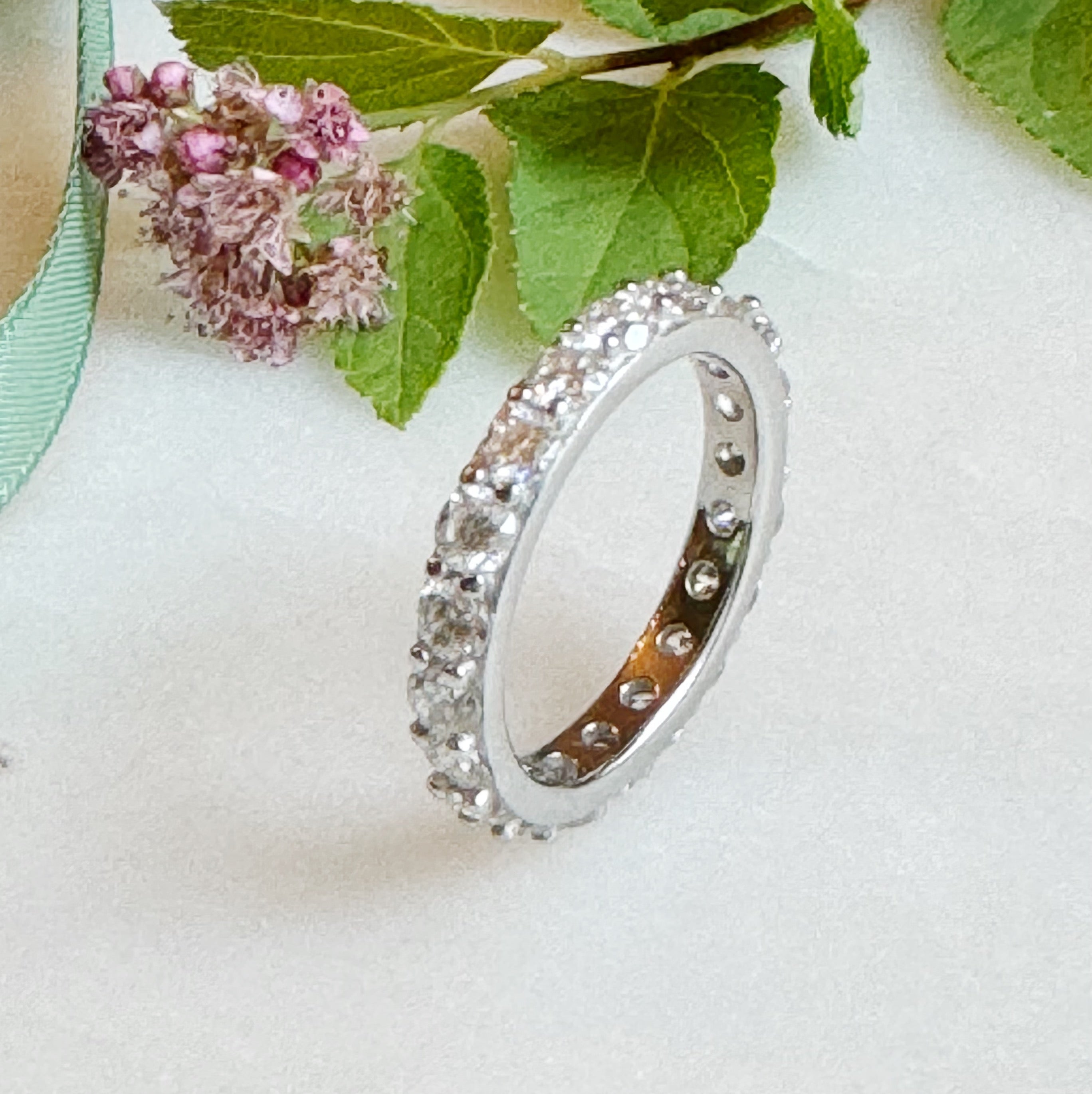 In A Row Moissanite Band Ring