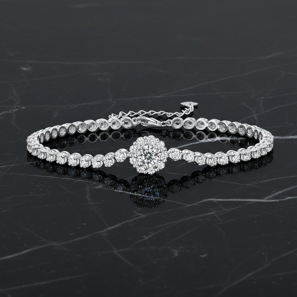 Magpie Bridge - Moissanite set 0.5 carats S925 sterling silver with platinum plated bracelet Fashion trend jewelry