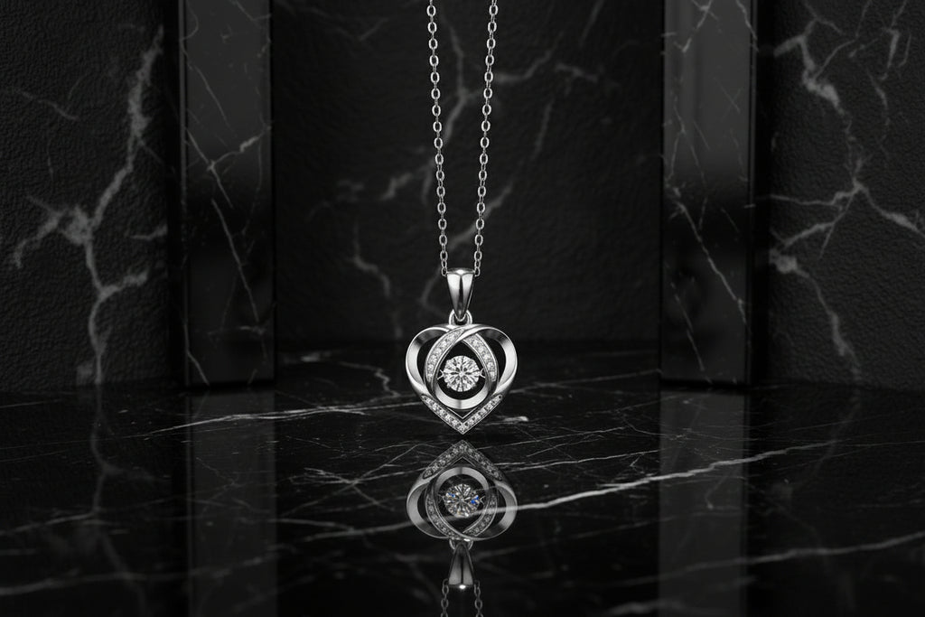 With you in my Heart - A fashionable and trendy jewelry necklace pendant set with 0.5-carat Moissanite S925 sterling silver