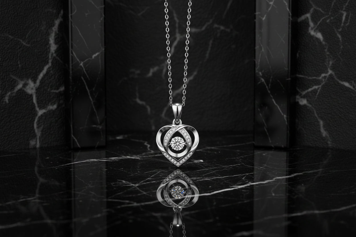 With you in my Heart - A fashionable and trendy jewelry necklace pendant set with 0.5-carat Moissanite S925 sterling silver