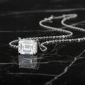 Mirage in the Mirror - A fashionable and trendy jewelry necklace pendant set with octagonal 9*11 Moissanite S925 sterling silver and platinum-plated diamond