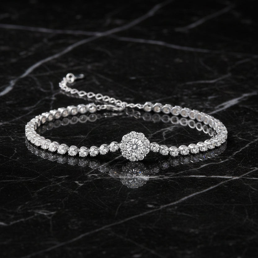 Magpie Bridge - Moissanite set 0.5 carats S925 sterling silver with platinum plated bracelet Fashion trend jewelry