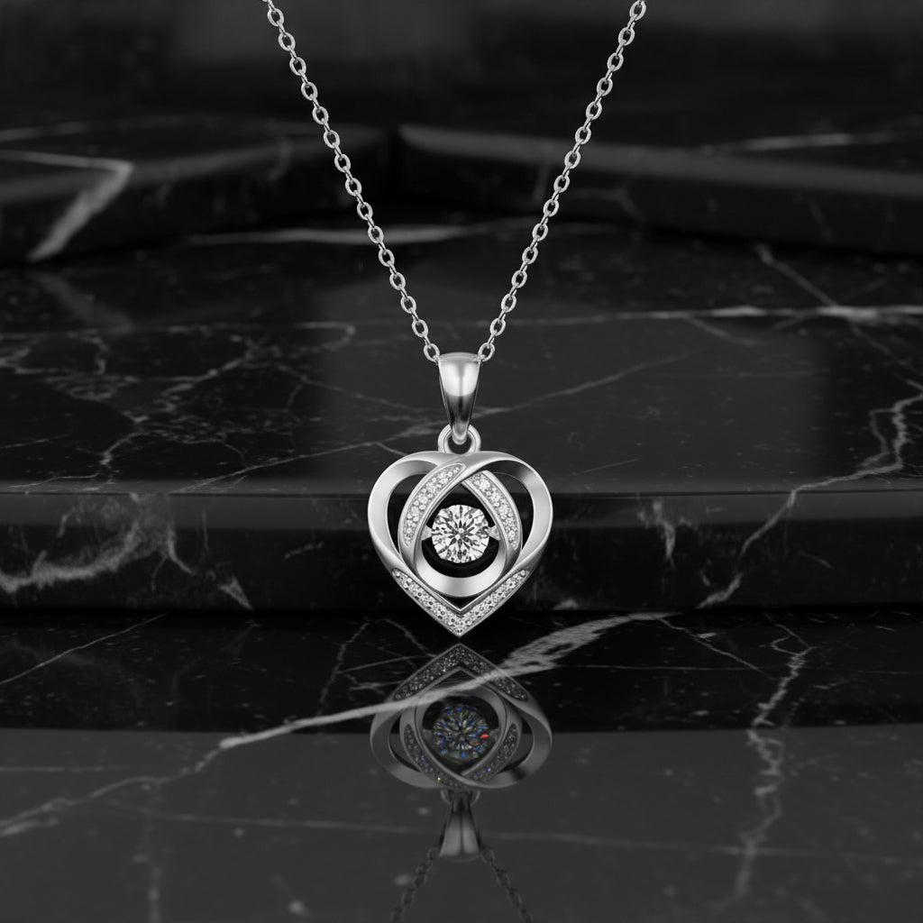 With you in my Heart - A fashionable and trendy jewelry necklace pendant set with 0.5-carat Moissanite S925 sterling silver