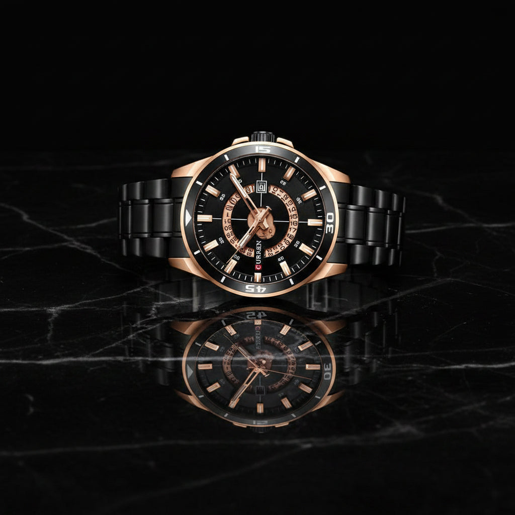 Men's Waterproof Sports Watch – Fluorescent Hands & Modern Design