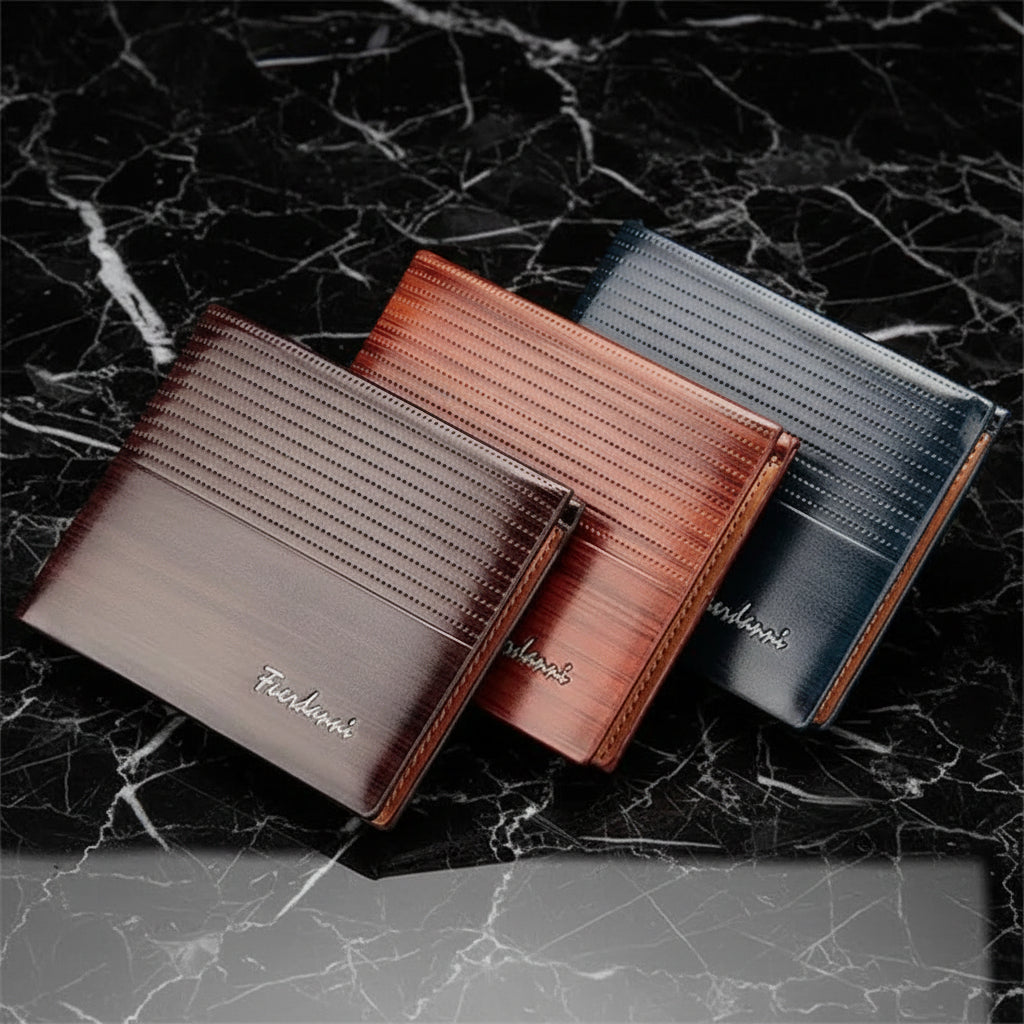 Simple Thin Leather Card Holders Vintage Brown Small Men Business Wallets Classic Design Wallets For Men