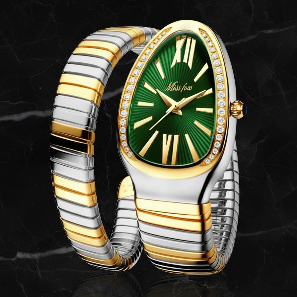 Women's Snake Bracelet Watch – Luxury Quartz Timepiece