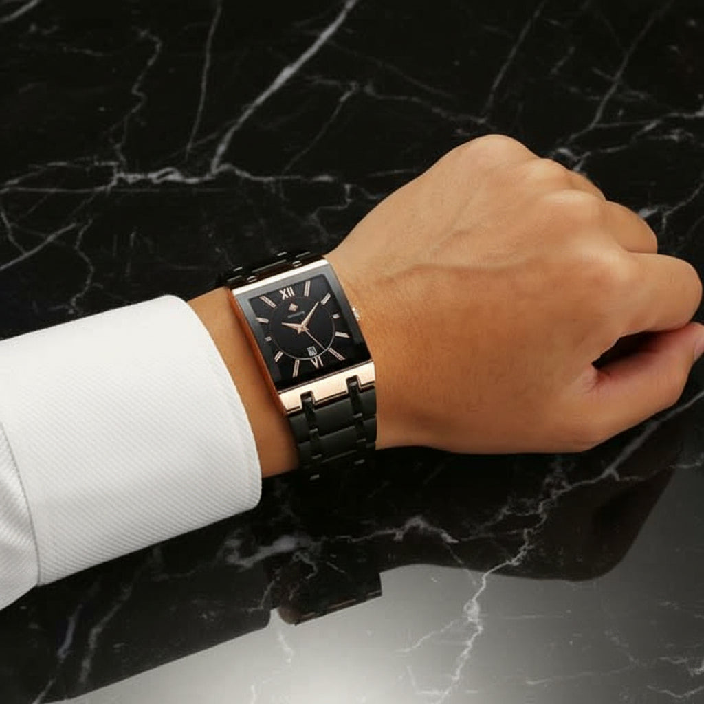 WWOOR Luxus Men Fashion Square Date Watch