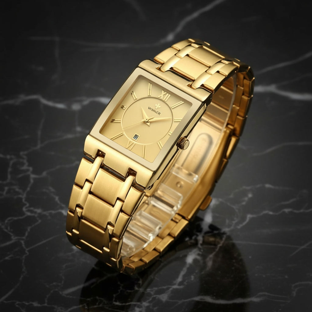 WWOOR Luxus Men Fashion Square Date Watch